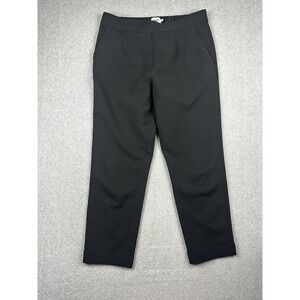 R Label Pants Womens Medium Black Ankle Dress Trousers Elastic Waist Office